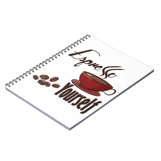 Espresso Yourself Coffee Pun Express uzelf Notitieboek (Linkerzijde)
