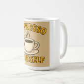Espresso Yourself – Fun Coffee Lover Graphic Tee Koffiemok (Voorkant rechts)