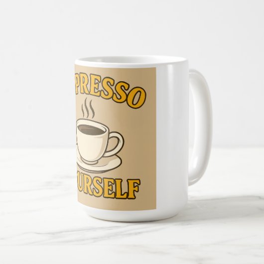Espresso Yourself – Fun Coffee Lover Graphic Tee Koffiemok (Voorkant rechts)