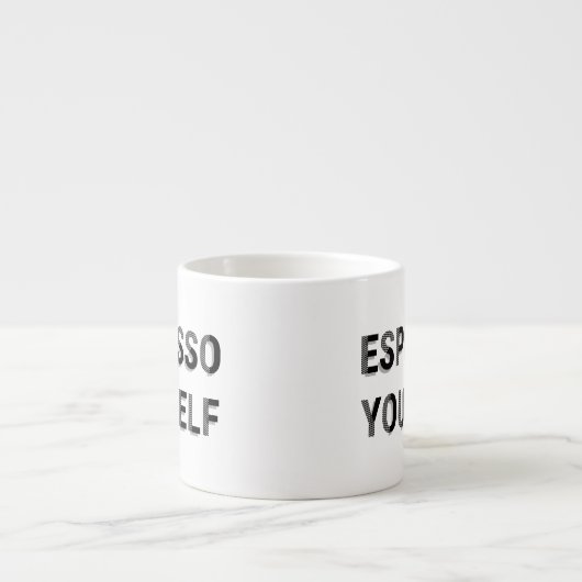 "Espresso Yourself" Fun Coffee Pun Espresso Kop (Voorkant)