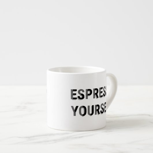 "Espresso Yourself" Fun Coffee Pun Espresso Kop (Voorkant rechts)