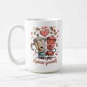 Espresso yourself funny coffee lover graphic art koffiemok (Links)