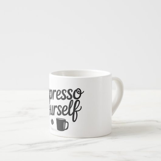 Espresso Yourself – Funny Coffee Mug for Caffeine  Espresso Kop (Voorkant rechts)