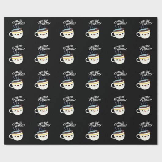 Espresso Yourself Funny Coffee Pun Cadeaupapier (Vlak)
