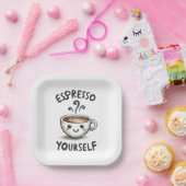 Espresso Yourself koffie Papieren Bordje (Feest)