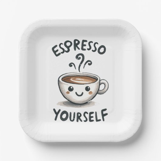 Espresso Yourself koffie Papieren Bordje (Voorkant)
