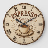Espresso Yourself Vintage Coffee Grote Klok (Voorkant)