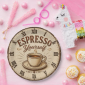 Espresso Yourself Vintage Coffee Papieren Bordje (Feest)