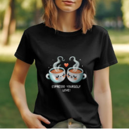 Espresso zelf hou van Valentijn koffiehart T-shirt