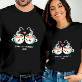 Espresso zelf hou van Valentijn koffiehart T-shirt