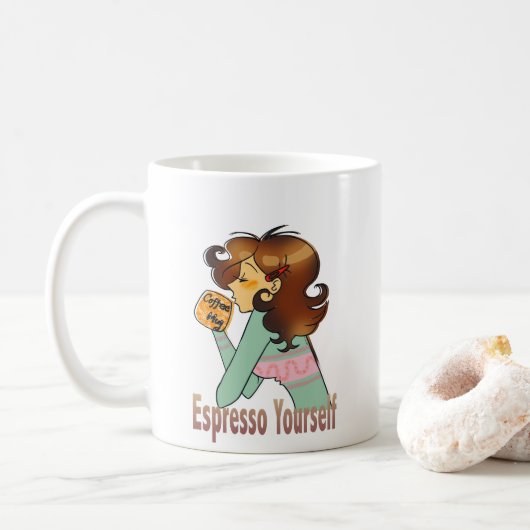 Espresso zelf Schattige koffieontwerp Koffiemok (Met donut)