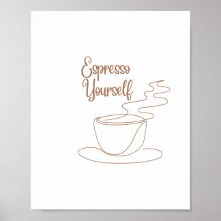 Espresso zelf tekstontwerp poster