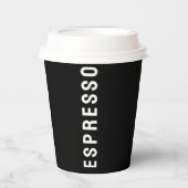 Espresso Zwart & Wit Professionele Coffeshop Papieren Bekers (Voorkant)