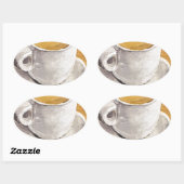 Espressokopje en schotel ovale sticker (Vel)