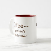 Espresso's broertje van 11 oz Mok met twee tonen (Voorkant links)