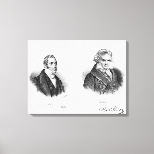 Esprit Auber en Ludwig van Beethoven Canvas Afdruk (Voorkant)