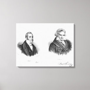 Esprit Auber en Ludwig van Beethoven Canvas Afdruk