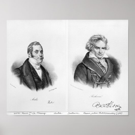 Esprit Auber en Ludwig van Beethoven Poster (Voorkant)