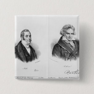 Esprit Auber en Ludwig van Beethoven Vierkante Button 5,1 Cm