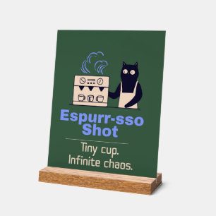 Espurr-sso Espresso - Grappige Kat en Koffie Woord Acryl Bord