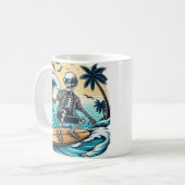 Esqueleto surfeando en una playa koffiemok (Voorkant links)