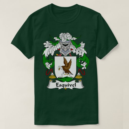 Esquivel Coat of Arms Family Crest T-shirt (Design voorkant)