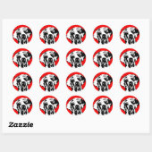 Esra Harlekin Dogue de Bordeaux Ronde Sticker (Vel)