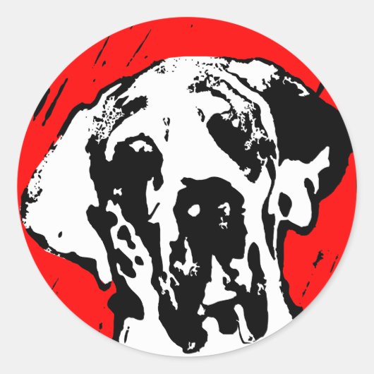 Esra Harlekin Dogue de Bordeaux Ronde Sticker (Voorkant)