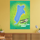 Esrum Lake Denmark reiskaart Canvas Afdruk (Insitu (Woonkamer))