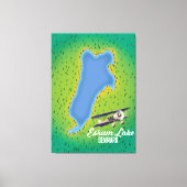 Esrum Lake Denmark reiskaart Canvas Afdruk (Voorkant)