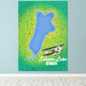 Esrum Lake Denmark reiskaart Canvas Afdruk (Insitu (Houten vloer))