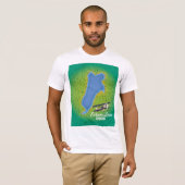 Esrum Lake Denmark reiskaart T-shirt (Voorkant volledig)
