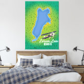 Esrum-meer Denemarken reis kaart Canvas Afdruk (Insitu (Slaapkamer))