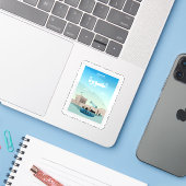 Essaouira Marokko Postzegel Reizen Sticker (Laptop met iPhone)