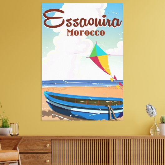Essaouira Marokko Vintage-poster Canvas Afdruk (Insitu (Woonkamer))
