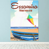 Essaouira Marokko Vintage-poster Canvas Afdruk (Insitu (Houten vloer))