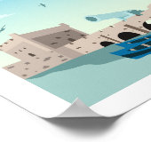Essaouira Stad Marokko Illustratie Poster (Hoek)