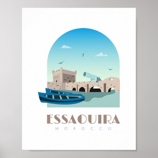 Essaouira stad morocco Skyline Poster (Voorkant)