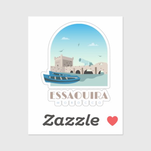 Essaouira stad morocco Skyline Sticker (Vel)