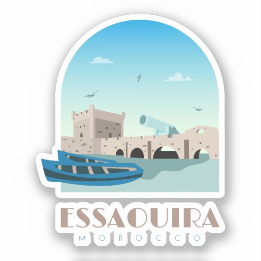 Essaouira stad morocco Skyline Sticker (Voorkant)