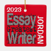 Essay Writer Buitengewoon AANGEPAST Keramisch Ornament (Achterkant)