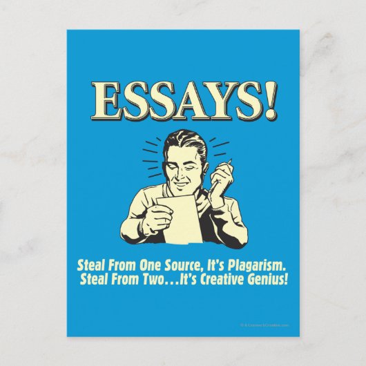 Essays: Steal 1 Plagiarisme 2 Genius Briefkaart (Voorkant)