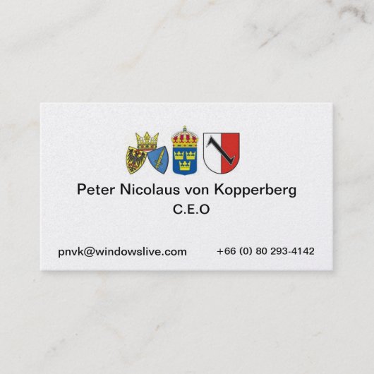 essen 1, zweden, Peter Nicolaus ... Visitekaartje (Voorkant)