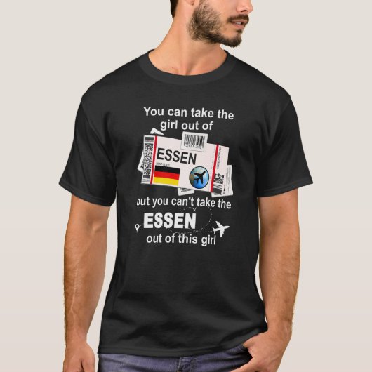 Essen Boarding Pass Essen Girl Essen T-shirt (Voorkant)