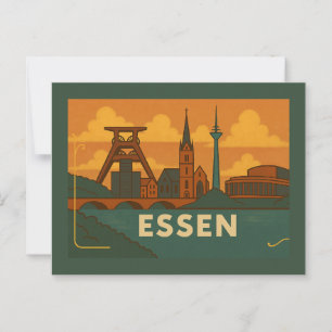Essen Duitsland Stad Kunst Briefkaart