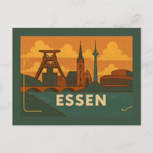 Essen Duitsland Stad Kunst Briefkaart (Voorkant)
