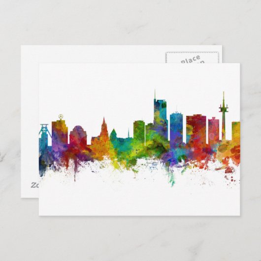Essen Germany Skyline Briefkaart (Voorkant / Achterkant)