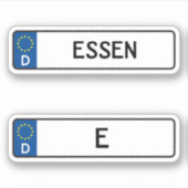 Essen kennzeichen, German Car License Bord Sticker (Voorkant)