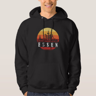 Essen Skyline Sunset in Retro Vintage Style Hoodie
