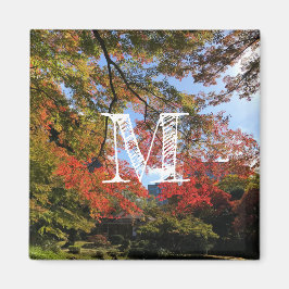 Essenbladige esdoorns in Japanse tuin Magneet